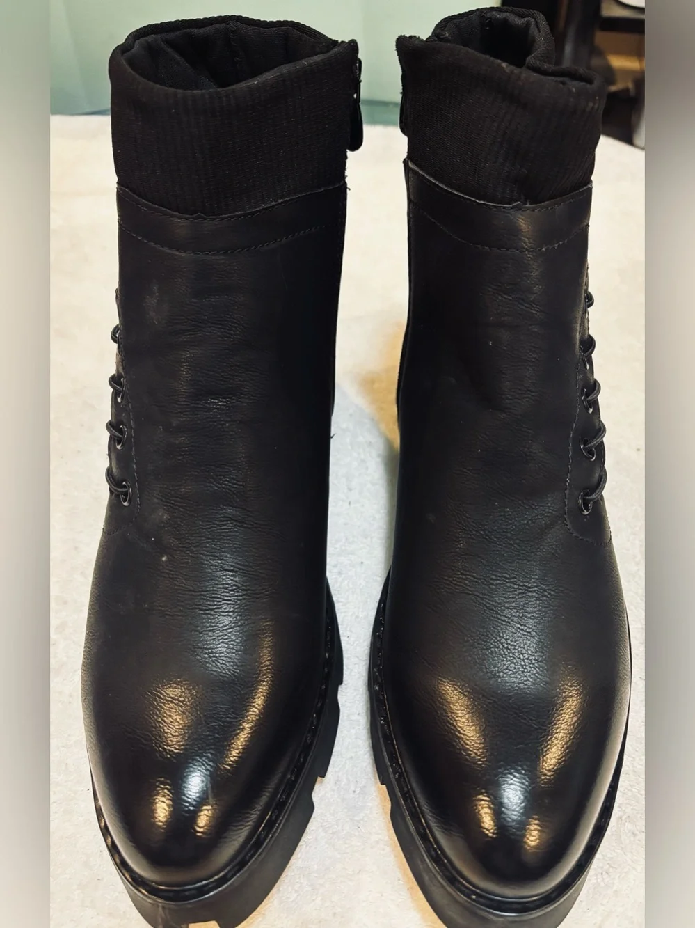 Brand New Premium Leather All Weather Boots by JaChaoKu- Size 10.5 M - box 86